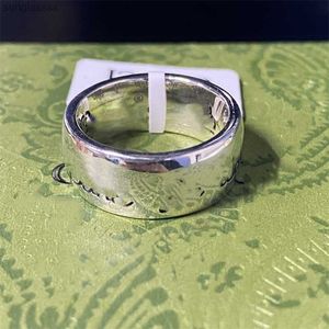 Ring Emotie Titanium Steel Silver Love Rings Designer Luxe sieraden voor mannen en vrouwen Spirit Heart Party Engagement Confession Wedding With Green