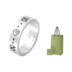 Ring Fashion Unisexe Luxury Anneau pour les hommes Femmes Unisexe Ghost Designer Band Anneaux Bijoux Couleur Sliver Bijoux Accessoires