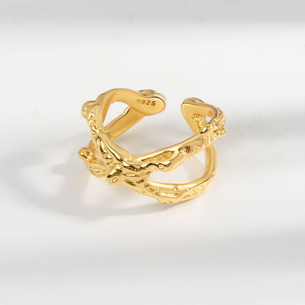 Anillo Mujer Diseño Geométrico Venta Caliente Atmósfera Simple Hip Hop Dedo Índice Anillo Abierto Ajustable