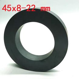 Anneau aimant en ferrite 45 * 8 mm Trou 22 mm aimant permanent 45 mm x 8 mm en haut-parleur ronde noir 45x8 45-22x8 Imanes Nouveau aimant