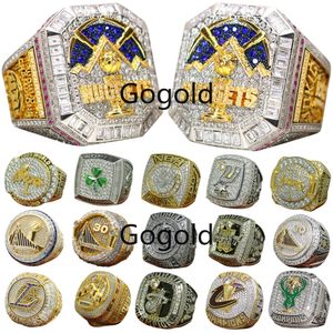 Luxe Championnat du monde de basket-ball Bague Set Designer 14K Or 2023 Nuggets JOKIC Champions Anneaux pour hommes femmes diamant sport bijoux