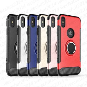 500PCS Ring Holder Car Magnetic Shockproof Armor Case Cover para iPhone 11 Pro Max X Xr XS 8 7 Plus Samsung Note 8 S8 S9 S10
