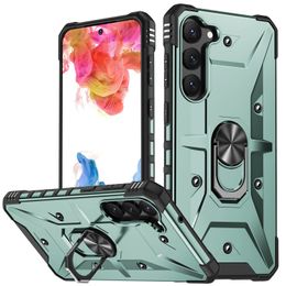 Ringhouder Telefoonhoesjes voor Samsung S23 Plus Heavy Duty Kickstand Magneet Auto Mount Cover met beugel Handgreep Antislip ontwerp