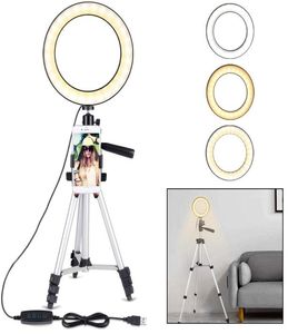 Luz de anillo con soporte de trípode para el video de YouTube y la luz de la cámara LED de maquillaje con lámpara LED de escritorio del portavoz del teléfono celular con 3 Li8300718