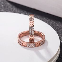 Ring Love Star Ring Nail Ring Designer Dames titanium stalen roségoud verzilverde heren ring bruiloft verloving cadeau 5 6 mm multi -size formele evenementen