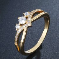 Anneau Luxury 18K Real Gold Plated Dating Bijoux pour filles Designer Cumbic Zircon Floring Bridal Engagement Promise Mariage Y2302