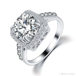 Ring Luxe 18 K Solid Vergulde Prachtig Engagement Bruiloft Liefhebbers Paar Ring Trouwring Set edelsteen ringen