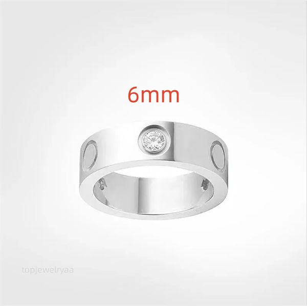 ring Anillo de acero inoxidable de oro rosa y plata de lujo, joyería de boda para hombre y mujer, regalo de fiesta para mujer, anillo de pareja de diseñador de 4mm5mm6mm