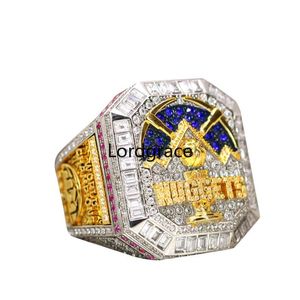 Ring Luxury World Basketball Championship Ring Designer 14K GOUD 2023 Nuggets Jokic Champions Rings voor Mens Dames Diamond Sport Sieraden