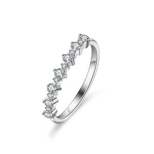 Ring Mosang Stone Vrouw 925 Sier Ring Instagram Ring Shake recht Zeven sterrenrijring Luxe sieraden