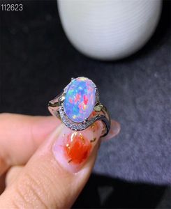 Ring Natural White Opal For Women Betrokkenheid Bruiloft Gift 810mm kleurrijke edelsteen fijne sieraden real 925 Sterling Sier7809408