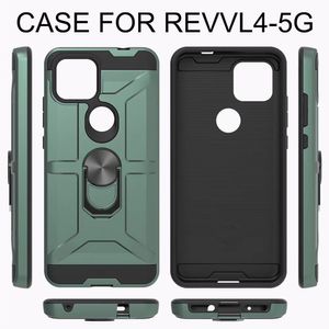 Ring Phone Case voor TCL T-Mobile Revvl 5G 4 Plus Anti Zweet Anti Fall Vingerafdruk Schokabsorberend Beschermend