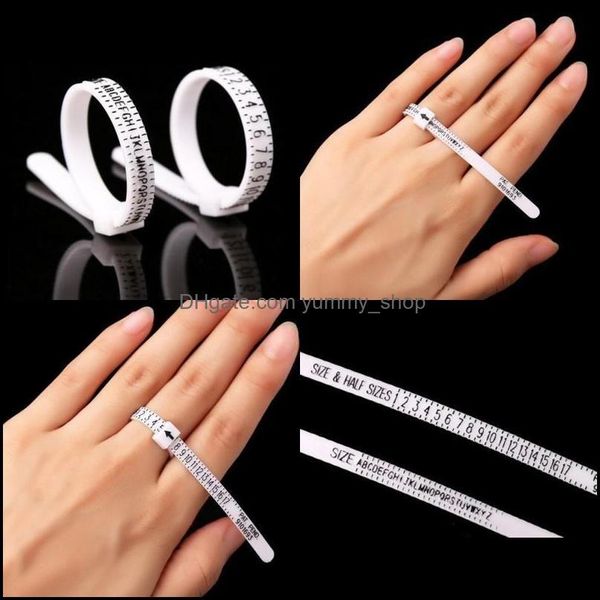 Ring Sizers Outils de bijoux Équipement Jewelryus Uk Rer Grande-Bretagne et Amérique Anneaux blancs Mesure de la taille de la main Cercle Circonférence du doigt D Otqpa