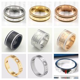 Rings titanium staal zilveren liefde ringen alfabet sterling zilver paar ringen ontwerper luxe heren en dames hartringen feest trouwring maten 5-10