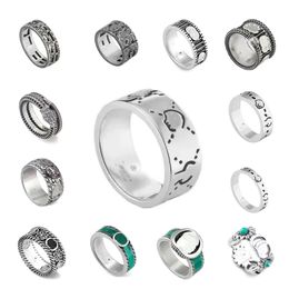 Ring Titanium staal zilver liefdesringen ontwerper luxe sieraden voor mannen en vrouwen geest hart ringen partij betrokkenheid bekentenis trouwring met groene doos Maat 5-11
