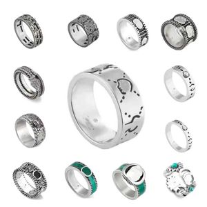 Ring Titanium staal zilveren liefdesringen designer luxe sieraden voor mannen en vrouwen geest hartringen feest verloving bekentenis trouwring met groene bo AC5L