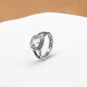 Anillo de topacio blanco con circón, diseño de moda, anillos de compromiso de boda para mujer