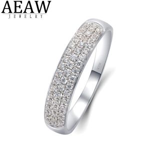 Rings 0.294CTW EF Kleur vSVVS Round Cut CVD HPHT Lab Gegroeide diamanten trouwring voor vrouwen Solid Real 14K Gold Fine Jewelry Daily Ring