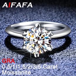 Ringen 0.5/1/1.5/2/3/5 Karaat Echte Moissanite Ring voor Vrouwen 18 K Wit goud S925 Sterling Zilveren Kroon Diamant Groothandel Sieraden GRA