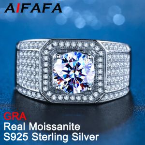 Rings 1/2/3/5/10 Carat D kleur Briljante Moissanite Rings For Man S925 Silver Sparkle Moissanita Lab Diamond Men Ring Fine Jewelry Gra