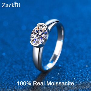Ringen 1,5 karaat Moissanite diamanten verlovingsring VVS ovale bezel instelling Moissanite trouwring elegante belofte ring cadeau voor vrouwen