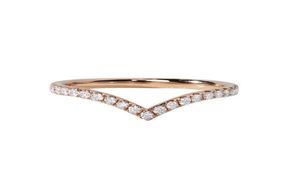 Anneaux 100 925 en argent sterling créé Moissanite Anniversaire Fashion Simple V Shape Creative Ring For Women Fine Jewelry15452839572202
