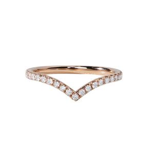 Ringen 100 925 sterling zilver gemaakt Moissanite jubileum mode eenvoudige v-vorm creatieve ring voor vrouwen fijne sieraden15452839151202