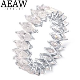 Anneaux 100% réel 10k or 3x6 mm marquise coupe l'éternité pleine éternité Moisanite Gemstone Party Personomy Band for women fine bijoux cadeaux