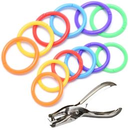 Anneaux 1000pcs 28 mm Multicolor Plastic Loseleaf Ring Flexible Notebook Rings Rings For DIY Keychain Scrapbook Livre accessoires