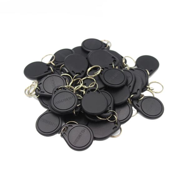 Anneaux 100pcs / lot 125 kHz RFID Keychain NO3 Taille de carte ID KeyFOB TK4100 Contrôle d'accès à l'entrée de porte Em Keychain Token