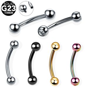 Ringen 10 stks/20 stks/50 stks G23 Titanium Kristal Gebogen Barbell Wenkbrauw Piercing Neus Lip Oorbellen Helix Navel ringen Unisex Body Piercing