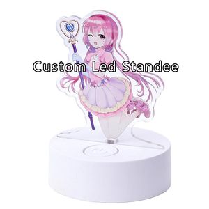 Anneaux 15cm caricatures anime personnalisés transparent en acrylique à LED imprime le support d'éclairage de lumière bon marché avec votre propre conception