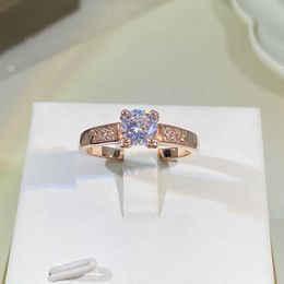 Anneaux 18K Rose Gold Wedding Bands Ring for Join Party CN (Origine) Bijoux en diamant Gemstone Ring Females Fine Diamond Rose Gold Anel Box R230223