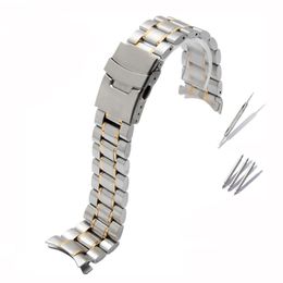Anneaux 18mm 20mm 22mm, Bracelet de montre en acier inoxydable de haute qualité, extrémité plate/incurvée, pour chaîne de montre en métal Tissot Seiko