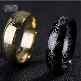 Rings 2017 Magic Letter The Lord of One Ring Black Silver Gold Titanium roestvrijstalen ring voor mannen Women Senhor dos aneis