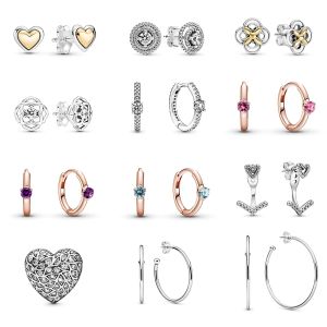 Anneaux 2021 Nouveaux boucles d'oreilles en argent sterling de haute qualité Sterling Pan en forme de bijoux de bricolage
