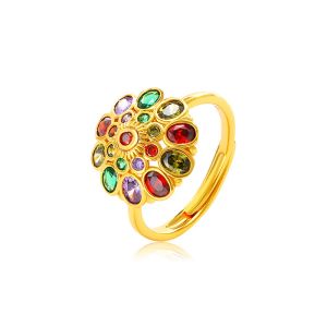 Bagues romantiques pour femmes, Collection août 2023, plaqué or, Zircon coloré, bague en argent 925, bijoux de luxe