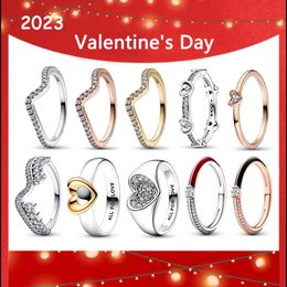 Bagues pour la saint-valentin, 2023 argent, haute qualité, Original, 1:1, pavé d'amour, bricolage, bijoux pour dames, cadeau créatif, nouvelle collection 100%