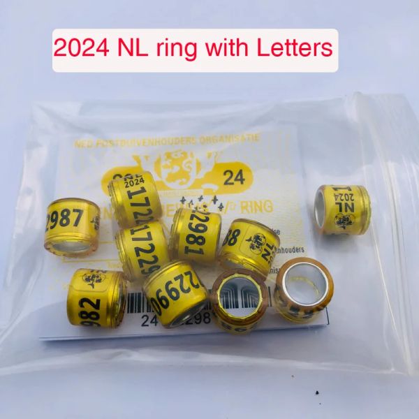 Anneaux 2024 NL Anneaux de pigeon avec lettres cartes Bird RING 8mm 10pcs