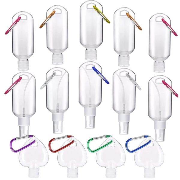 Anneaux 50pcs Travel Plastique Clear Keychain Botles vides Rempillable MANTÉRIEURS MAIN MAIS