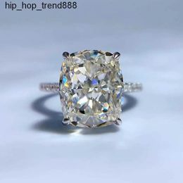 Кольца 6-каратное кольцо с муассанитом, серебро 925 пробы, вечерние женские мужские ювелирные изделия для помолвки сияющей огранки