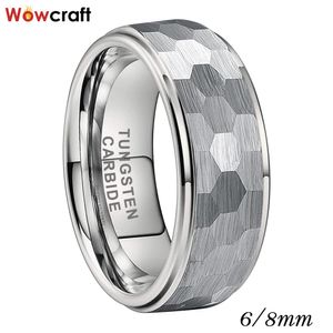 Ringen 6mm 8mm Dropshipping Heren Dames Wolfraamcarbide Ring Mode Trendy Sieraden Wedding Band Gestapte Randen Comfort fit