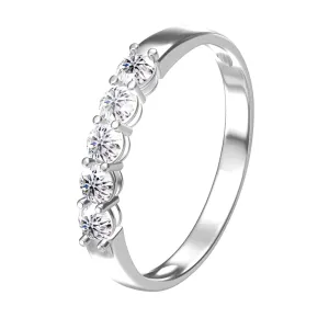 Anneaux Aeaw 14K Or blanc 0,1ct 3 mm Total 0,5 CTW Def Round Cut Engagementwedding CVD HPHT Lab Grown Diamond Band Ring pour les femmes