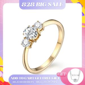 Ringen Attagems D Kleur Oval Cut Moissanite Ring Solid 10k 14k Geel Gouden Sieraden Ring voor Engagement Huwelijkscadeau voor haar