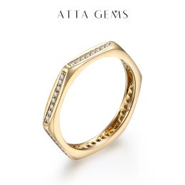 Anneaux Attagems New D Color 1,0 mm Ring Moisanite Ring For Women Men 925 Silver Silver White Gold Engagement Band de mariage Bijoux