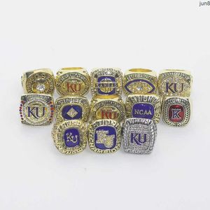 Rings Band Ncaa 13 pièces Université du Kansas Jaw Eagle Ku Basketball Championship Ring Set Uhse