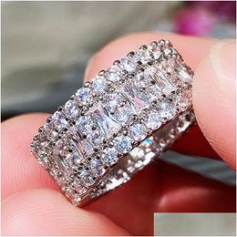 Anneaux Caoshi Fl Brillant Cristal Cz Doigt Pour Femme Design À La Mode Accessoires Polyvalents De Luxe Femmes Bijoux Cadeau Drop Livraison R Dhjm6