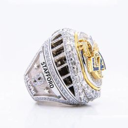 Anneaux Cluster Rings Highend Quality 9 Players Name Ring Stafford Kupp Donald 2021 2022 World Series Rams Team Championship avec Wooden