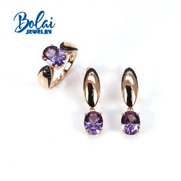 Anneaux Créé Nano Alexander Oval 7 * 9 mm Gemstone Sterling Sier Rose Gold Ring Brink Bijoux Set pour le cadeau pour femmes