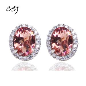 Anneaux CSJ DiaSpore Zultanite Stud Oread Brocs 925 Sterling Silver Color change Gems Fine Jewelry Femme Dame Wedding Engagement Party Gift